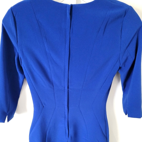H&M Fitted Blue Bodycon Work dress with sleeves - Picture 2 of 2